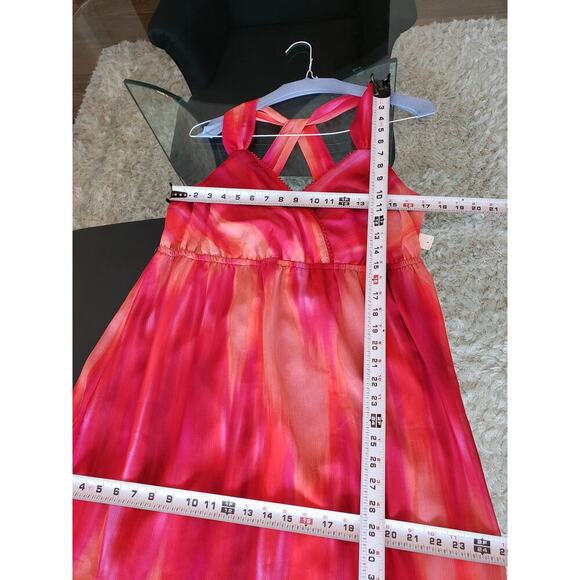 A.N.A Long Maxi Dress Women's Size XL Multi Tie Dye Cinch Waist Back Wrap V Neck - Picture 8 of 14